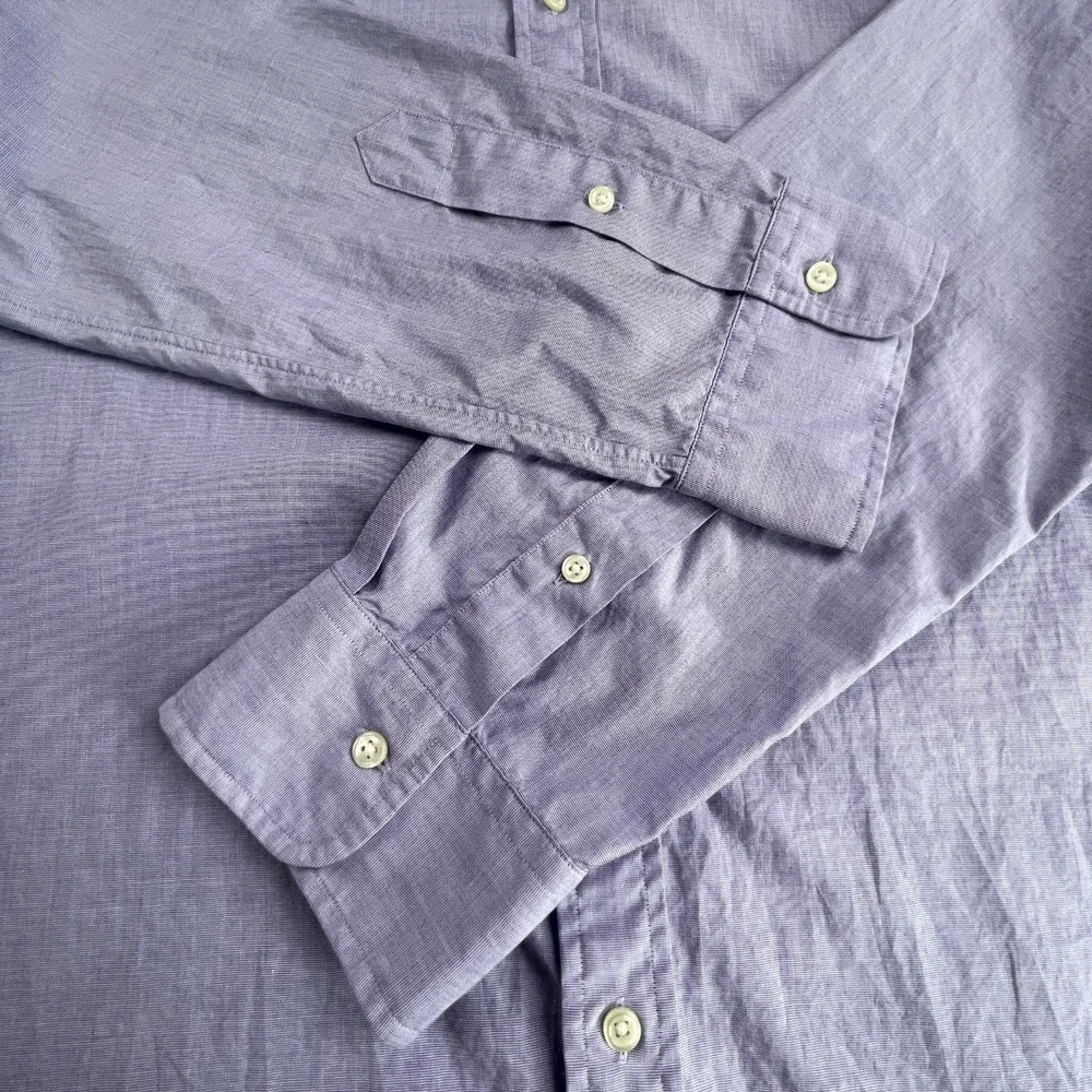 Polo Ralph‎ Lauren Mens XXL Slim Fit Cotton Stretch Button Down Shirt Purple